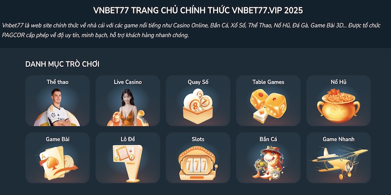 Giới Thiệu Vnbet77 - Sân Chơi Giải Trí Hot Nhất Việt Nam 5 Giới thiệu Vnbet77 chi tiết